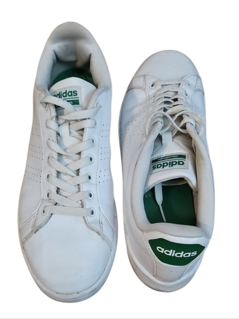 adidas Cloudfoam Men's White Leather Sneakers, Size 10